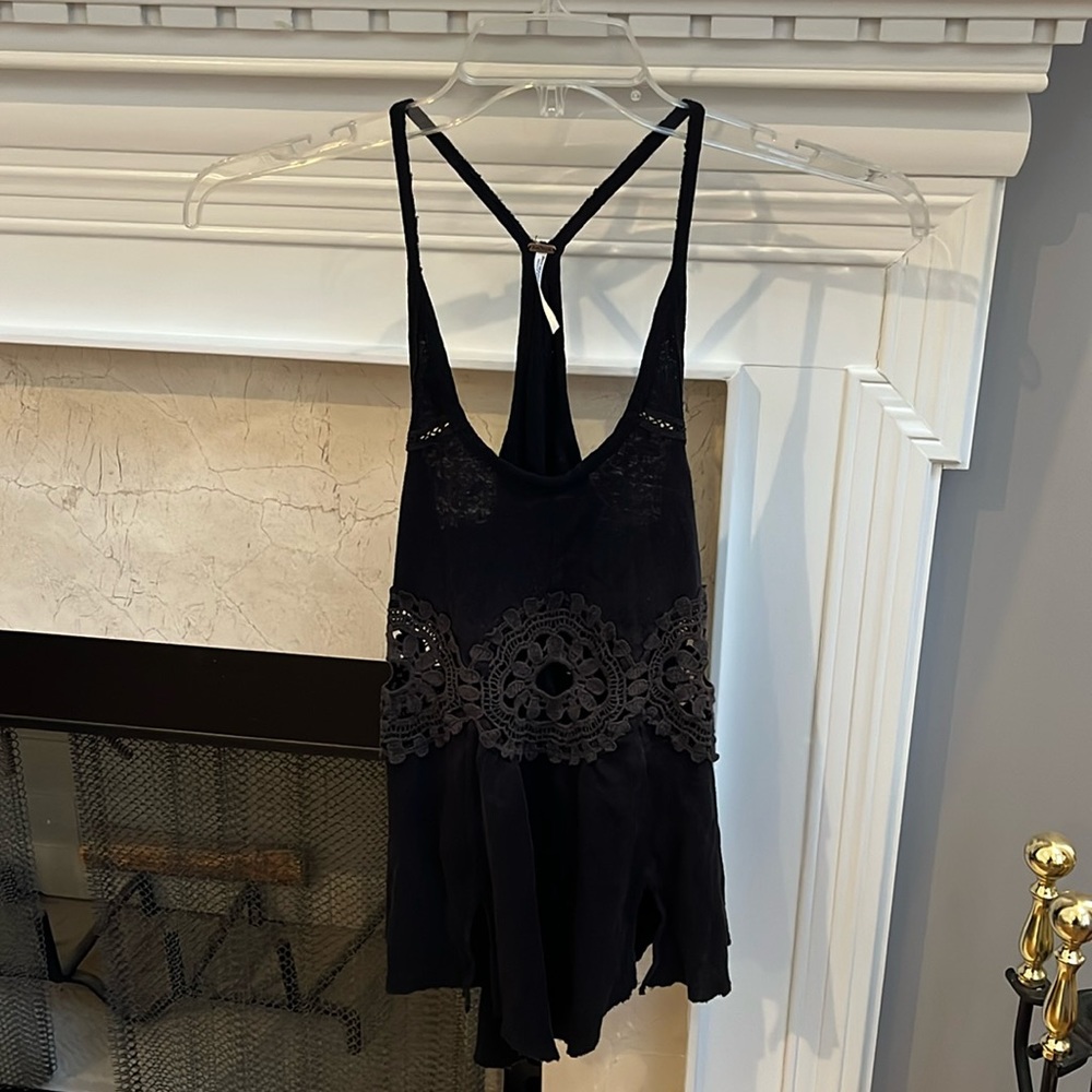 Black open side Free People top